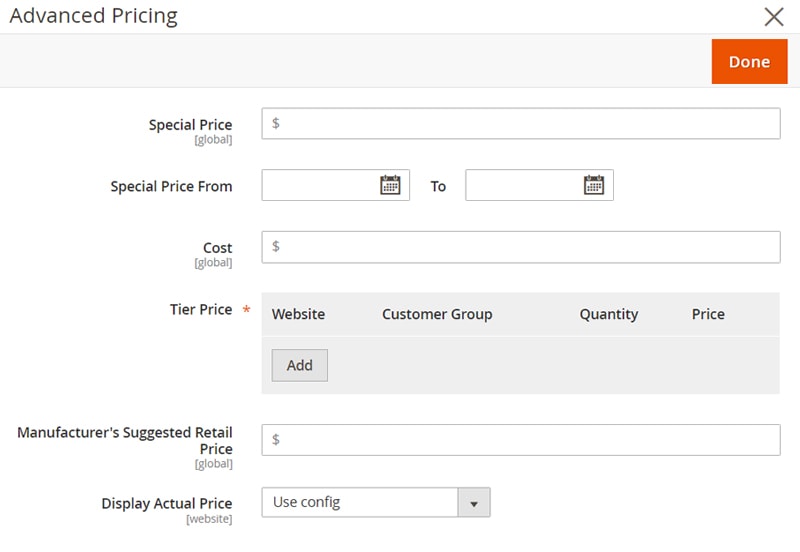 how create magento 2 simple products advanced pricing