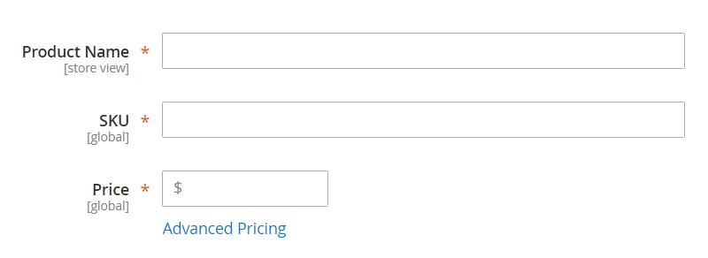 how create magento 2 simple products name sku price