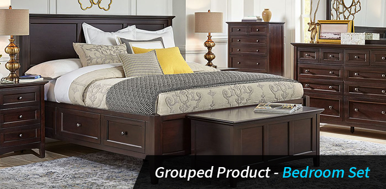 how to create magento 2 grouped product bedroom set