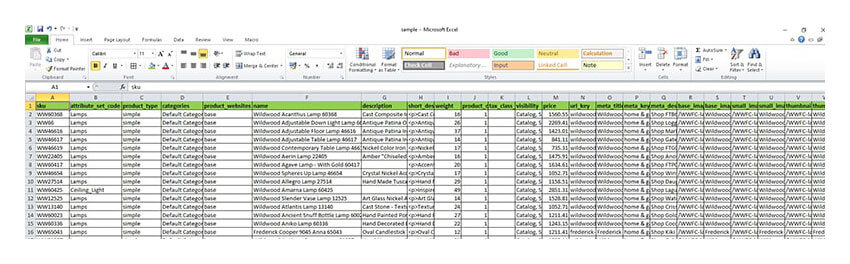 magento 2 default csv template sample