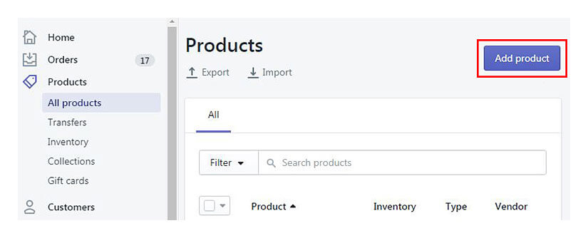shopify all product list