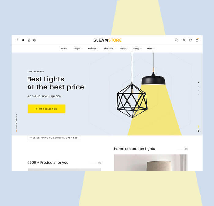 gleam lighting ecommerce theme