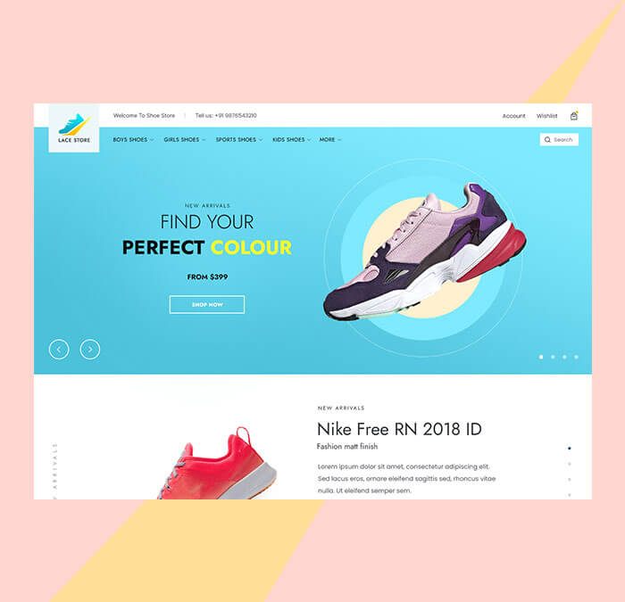 lace footwear ecommerce theme
