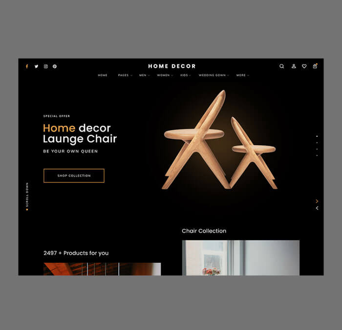 wooden home decor ecommerce theme