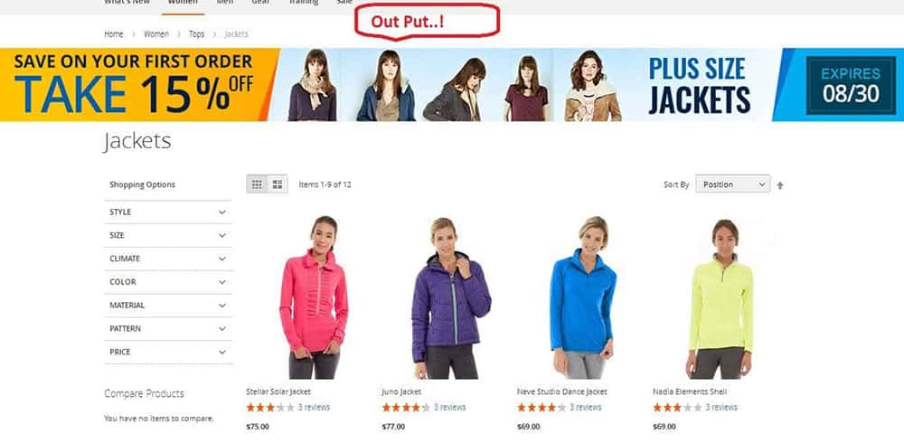 magento 2 promotional banner extension output