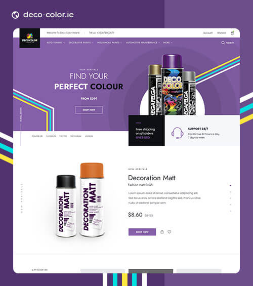 spray paints ecommerce website in ireland